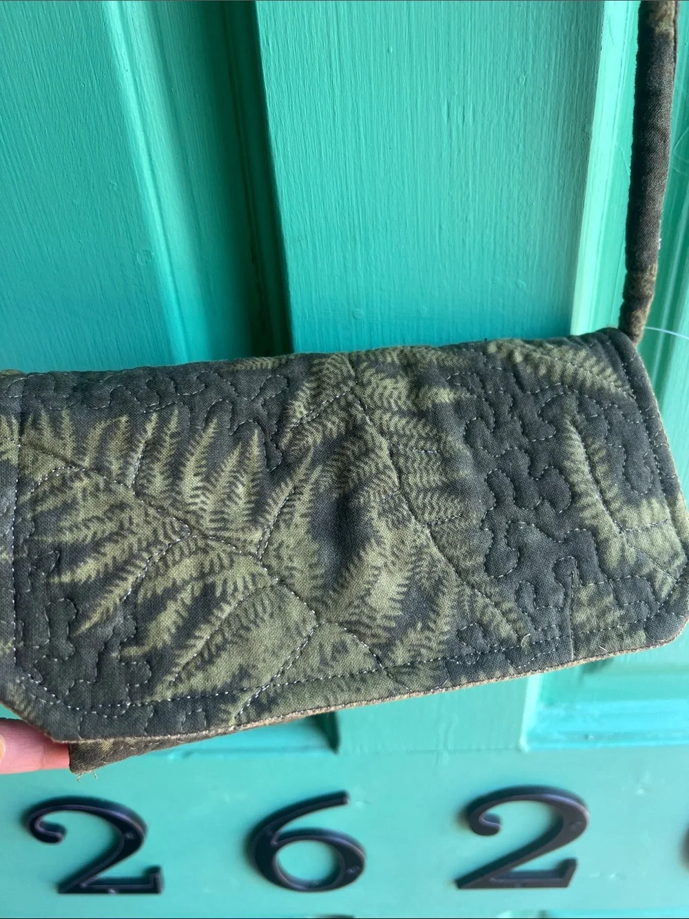 Olive earthy fern Patterned Fold-Over Wallet Clutch - Unbranded